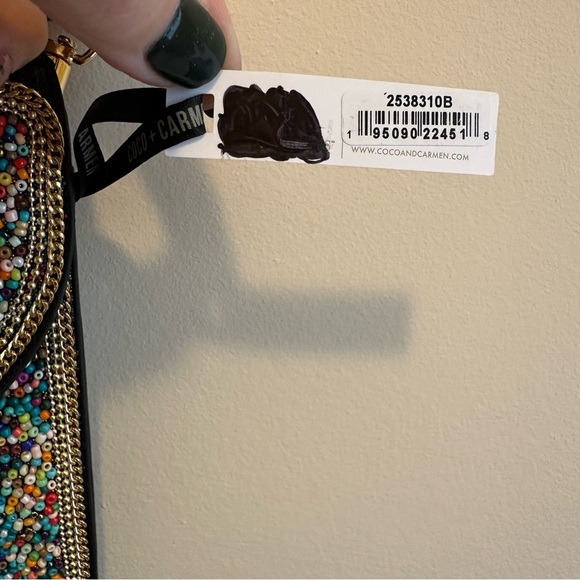 Coco + Carmen Artisan Beaded Crossbody Purse/Bag Colorful Adjustable Strap New - Picture 5 of 10